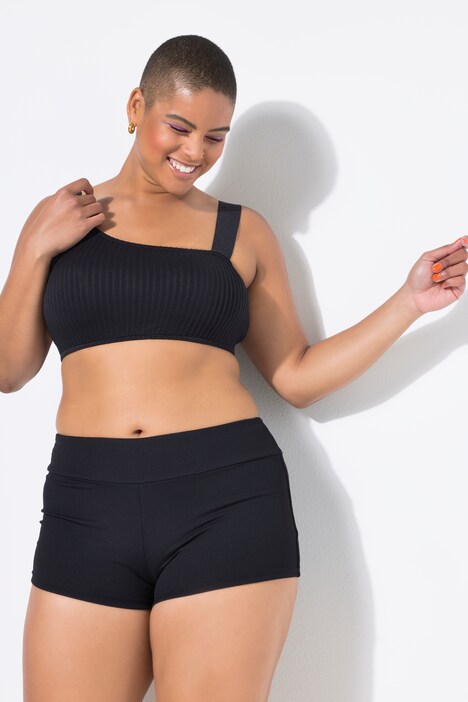Short hipster de bain. Coupe Tight Fit. Taille haute élastique