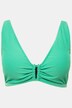 Haut de bikini à bonnets souples, avec rayures en tissu éponge et barre décorative