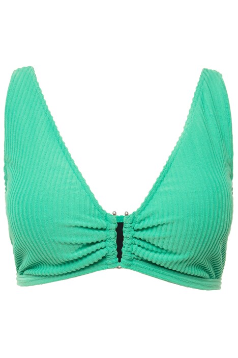 Bikiny top, měkké košíčky, froté pruhy, ozdobná spona
