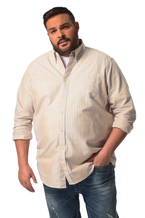 Pruhovaná košile John F. Gee, dlouhé rukávy, límeček s knoflíky, Comfort střih, do 8XL