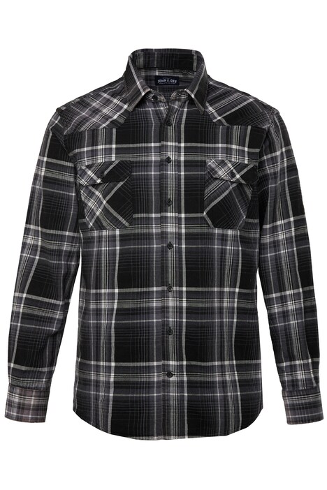 Kostkovaná košile John F. Gee, dlouhé rukávy, Kent límeček, Modern střih, do 8XL