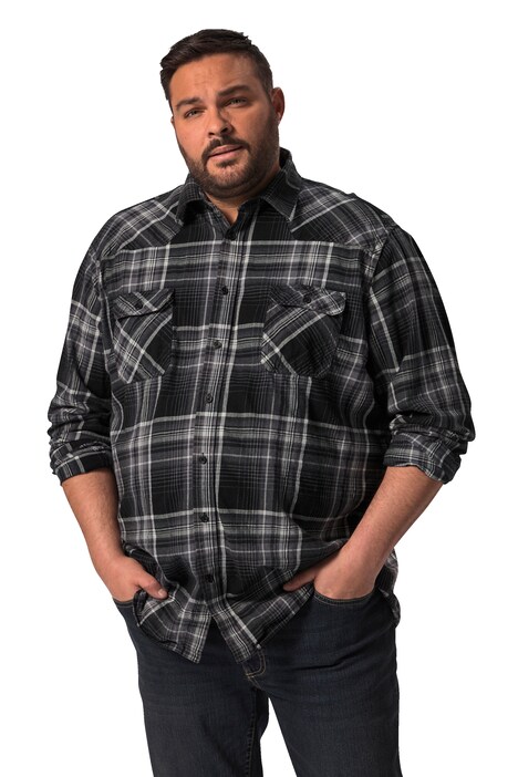 Kostkovaná košile John F. Gee, dlouhé rukávy, Kent límeček, Modern střih, do 8XL