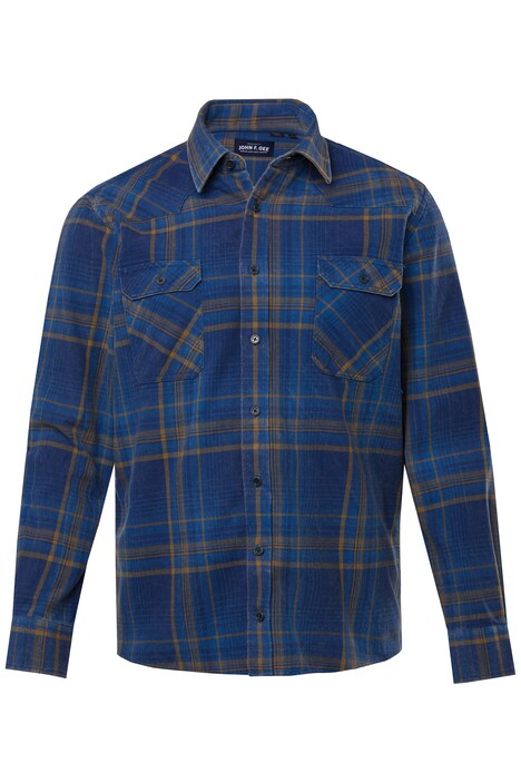Kostkovaná košile John F. Gee, dlouhé rukávy, Kent límeček, Modern střih, do 8XL