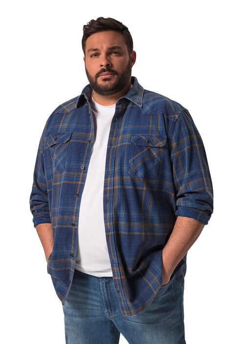 Kostkovaná košile John F. Gee, dlouhé rukávy, Kent límeček, Modern střih, do 8XL