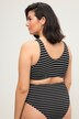 Top del bikini elasticizzato con righe e coppe morbide