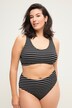 Top del bikini elasticizzato con righe e coppe morbide