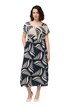 Maxi šaty, grafický potisk, výstřih do V, bez rukávů