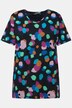 Camiseta, lunares, oversize, cuello redondo, media manga