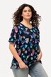 Camiseta, lunares, oversize, cuello redondo, media manga