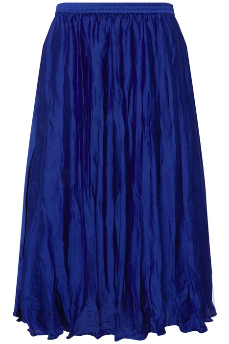 Straight Cut Satin Crash Elastic Waist Skirt