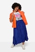 Straight Cut Satin Crash Elastic Waist Skirt