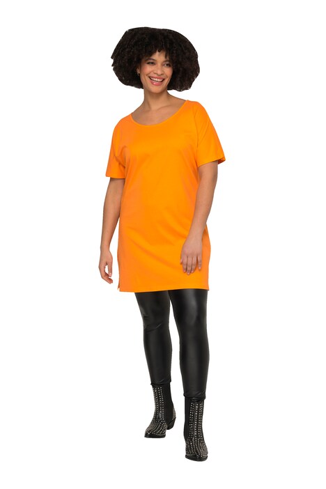 Dlouhé tričko, oversize, kulatý výstřih, krátké rukávy