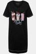 Bigshirt, print, V-udskæring, korte ærmer
