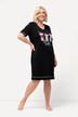 Bigshirt, print, V-udskæring, korte ærmer