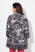 Buttoned 3/4-Sleeve Floral Pattern Stand-Up Collar Tunic