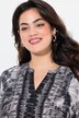 Buttoned 3/4-Sleeve Floral Pattern Stand-Up Collar Tunic