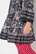 Buttoned 3/4-Sleeve Floral Pattern Stand-Up Collar Tunic