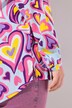 Túnica, estampado de corazón, escote de túnica, manga larga