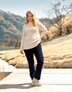 Pantaloni in velluto a coste modello Marie in cotone biologico con boot cut e cintura comoda