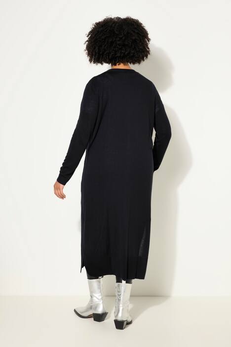 Long V-Neck Cardigan with 2 Pockets and Long Sleeves
