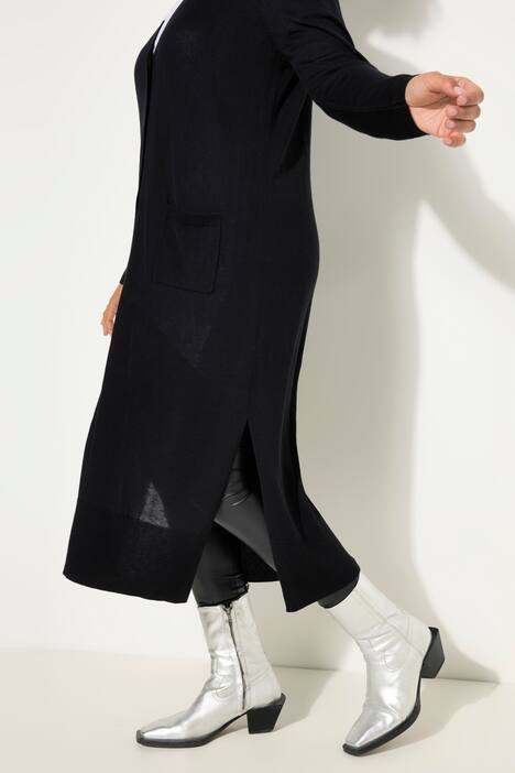 Long V-Neck Cardigan with 2 Pockets and Long Sleeves