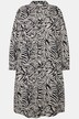 Lang bluse, sebratrykk, rygg-statement, skjortekrage, langermet