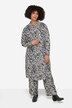 Lang bluse, sebratrykk, rygg-statement, skjortekrage, langermet