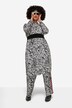 Lang bluse, sebratrykk, rygg-statement, skjortekrage, langermet