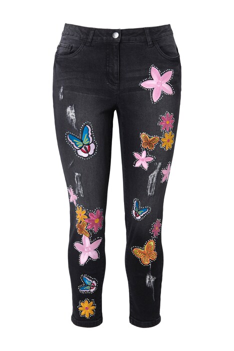 Patched Slim Fit 5-Pocket 7/8 Skinny Jeans