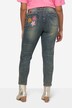 7/8-slimjeans, smal passform, 5-lommer, lapper