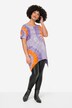 T-shirt, batikpring, tilspidset kant, rund hals, kort ærme