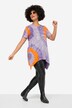 T-shirt, batikpring, tilspidset kant, rund hals, kort ærme