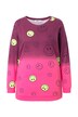 Mikina, oversize, barevný přechod Smiley, dlouhé rukávy