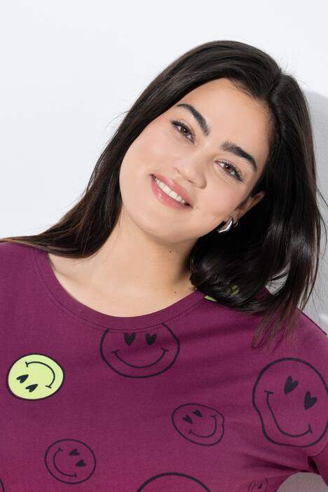 Mikina, oversize, barevný přechod Smiley, dlouhé rukávy