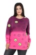 Mikina, oversize, barevný přechod Smiley, dlouhé rukávy