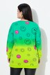 Oversized Long-Sleeve Color Gradient Smiley Print Sweatshirt