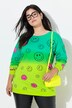 Oversized Long-Sleeve Color Gradient Smiley Print Sweatshirt