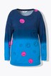 Sudadera, oversize, emoticono en gradiente de color, manga larga