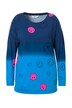 Mikina, oversize, barevný přechod Smiley, dlouhé rukávy