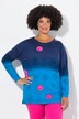 Sudadera, oversize, emoticono en gradiente de color, manga larga