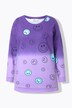 Sweat-shirt oversize à manches longues, imprimé Smileys et dégradé de couleurs