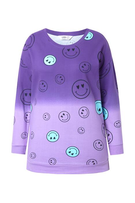 Mikina, oversize, barevný přechod Smiley, dlouhé rukávy