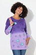 Sweat-shirt oversize à manches longues, imprimé Smileys et dégradé de couleurs