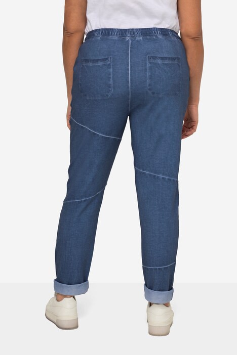 Joggingbroek, cold dyed sweatstof, siernaden, elastische tailleband
