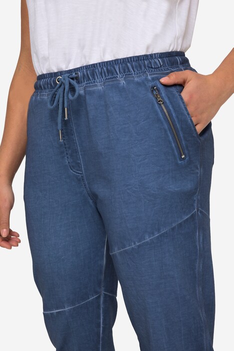 Joggingbroek, cold dyed sweatstof, siernaden, elastische tailleband