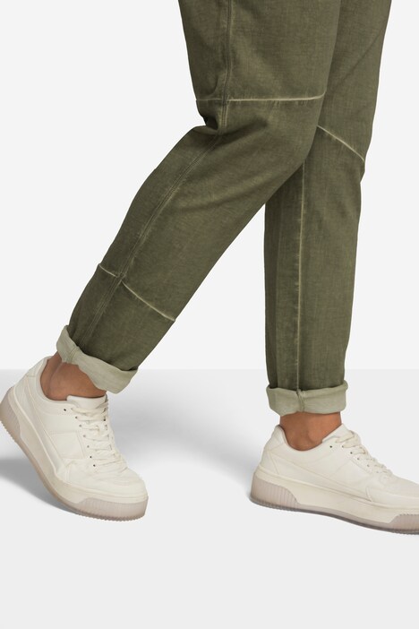 Joggingbroek, cold dyed sweatstof, siernaden, elastische tailleband