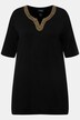 Shirt-tunika, broderi, tunika-udskæring, korte ærmer