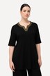 Shirt-tunika, broderi, tunika-udskæring, korte ærmer