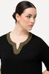 Shirt-tunika, broderi, tunika-udskæring, korte ærmer