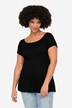 Slim-Fitting Half-Sleeve Smocked Elastic Jersey Top with Ruffle